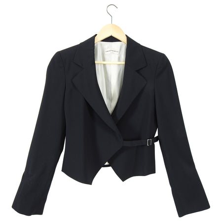 Emporio Armani Black Fitted Blazer with Side Detail - IT42 / 6