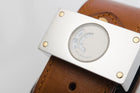 Balenciaga Montre Acier Brown Leather Rectangular Watch