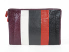 Balenciaga Bazaar Burgundy Stripe Clutch Bag