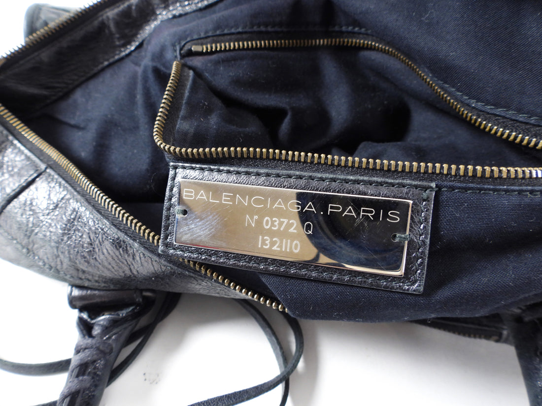 Balenciaga Black Leather City Work Bag