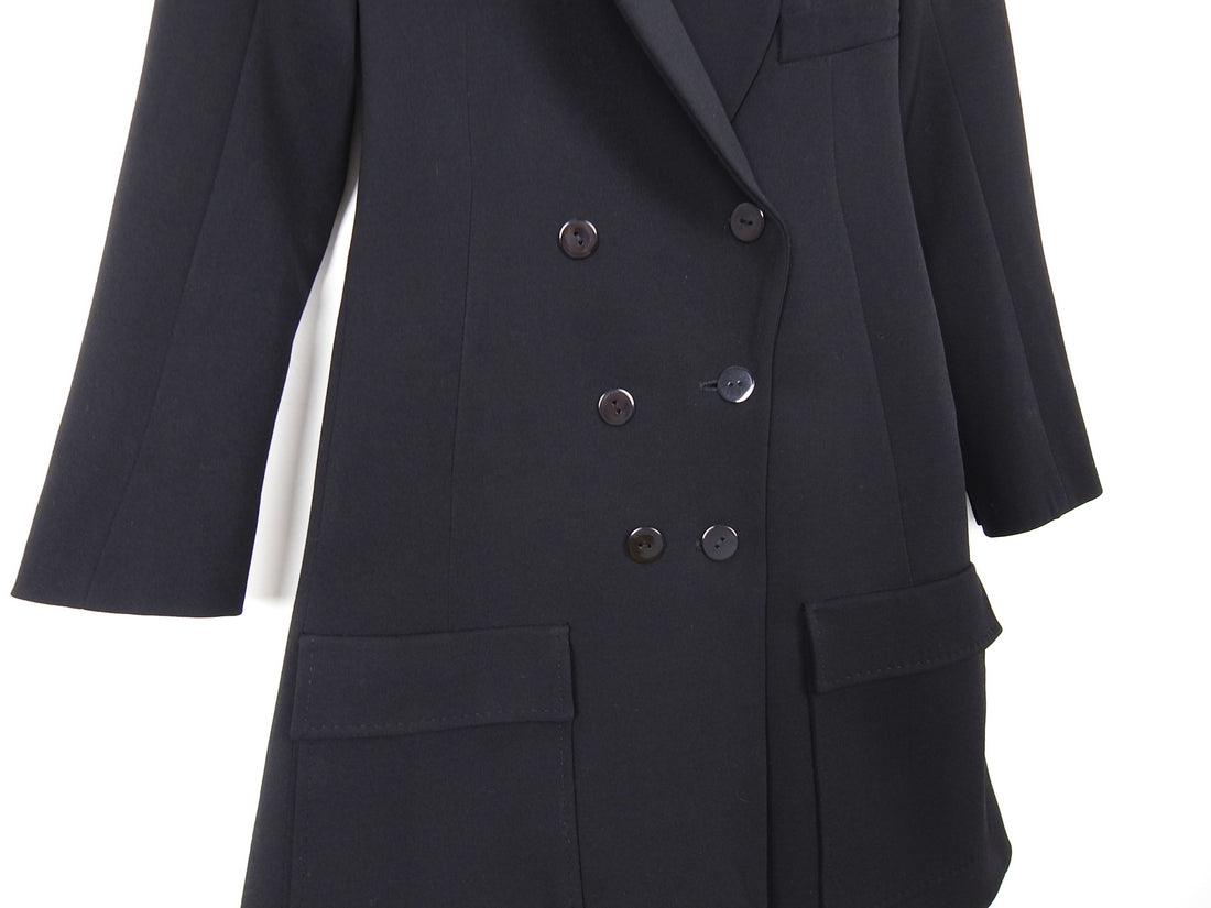 Balenciaga Black Fitted Dress Coat – XS / 0