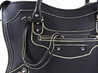 Balenciaga Matte Black Leather Motocross City Bag  