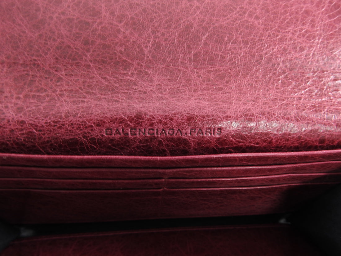 Balenciaga Classic City Dark Raspberry Leather Wallet