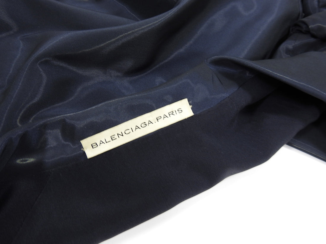 Balenciaga Midnight Navy Sheen Coat - 42 / 8
