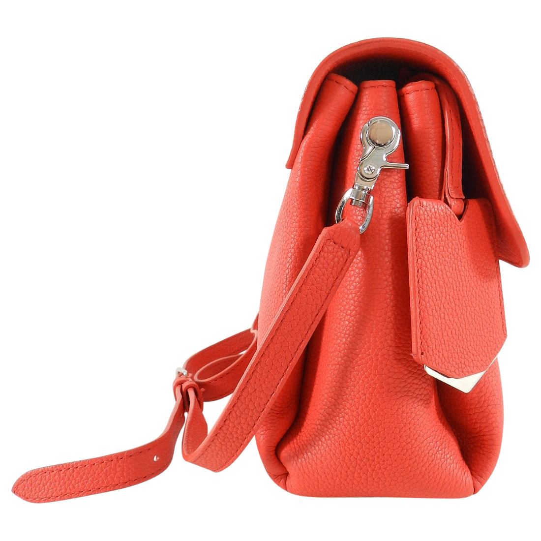 Balenciaga Le Dix Hot Coral Soft Courrier Leather Crossbody Bag