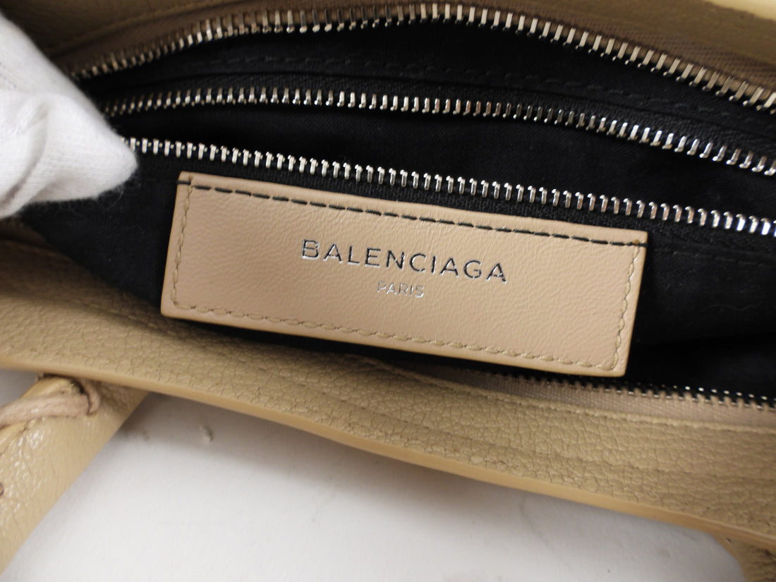 Balenciaga Beige Small Metallic Edge City Bag