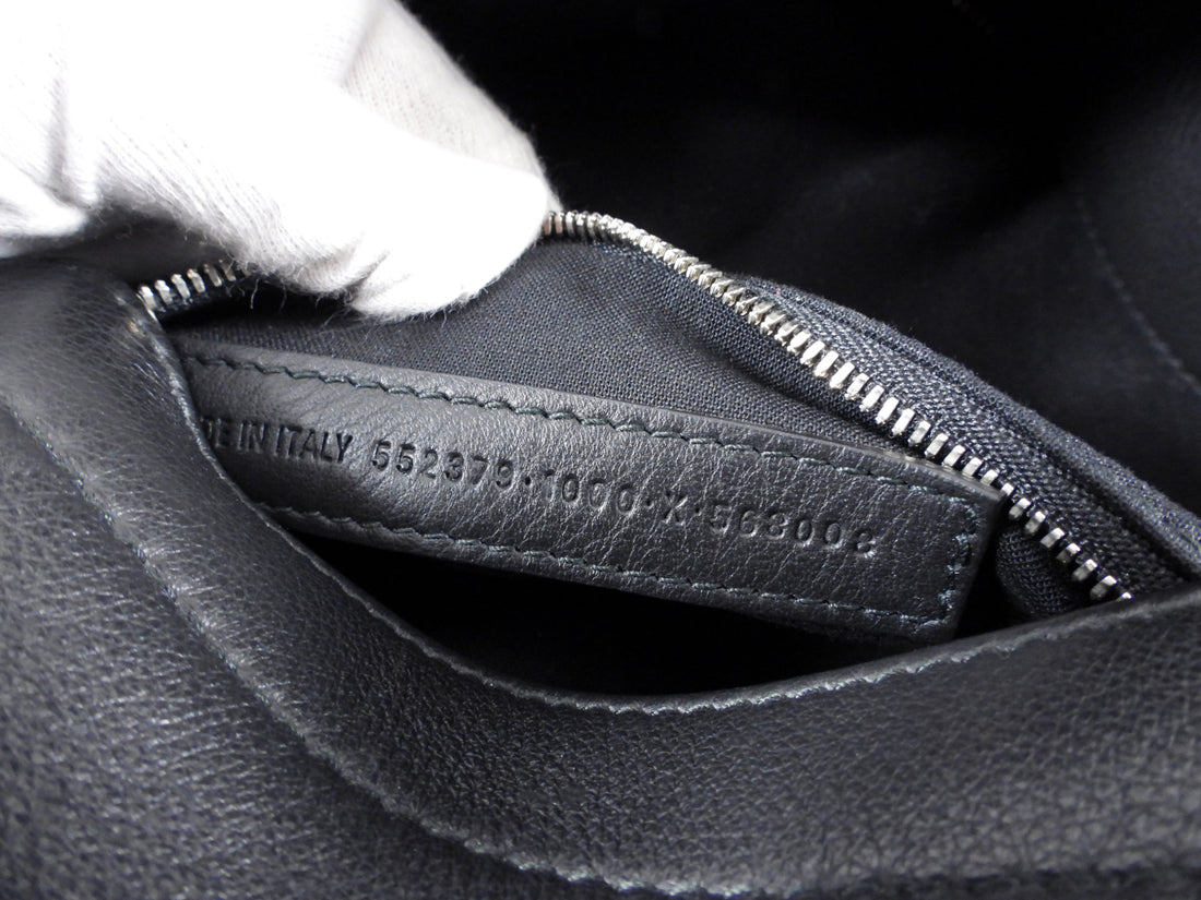 Balenciaga Everyday Black Logo Leather Small Backpack