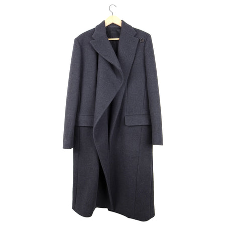 Balenciaga Fall 2017 Charcoal Grey Wool Long Asymmetrical Coat - FR38 / 6