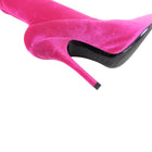 Balenciaga Hot Pink Stretch Velvet Knife Ankle Boots - 40