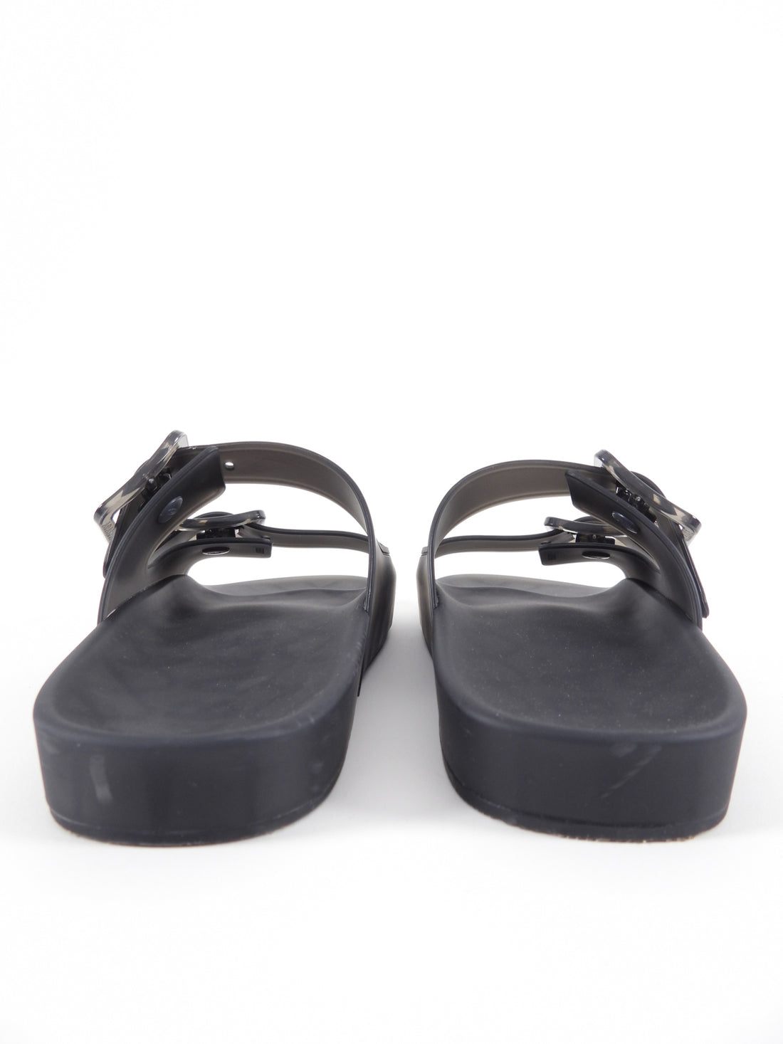 Balenciaga Grey Transparent Mallorca Flat Sandals - USA 7