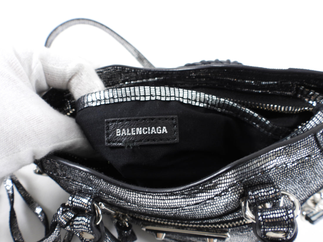 Balenciaga Limited Edition Micro Silver City Crossbody Bag