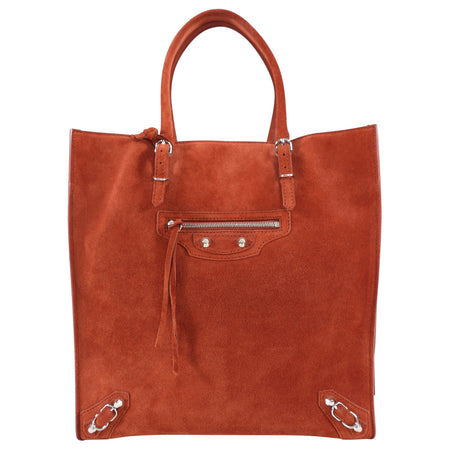 Balenciaga Paprika Suede Papier A4 Tote Bag
