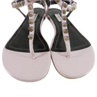 Balenciaga Pink Silver Arena Stud Flat Thong Sandals - 37