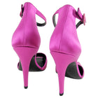 Balenciaga Hot Fuchsia Pink Satin “Broken Heel” Peep Toe Sandals - 39.5