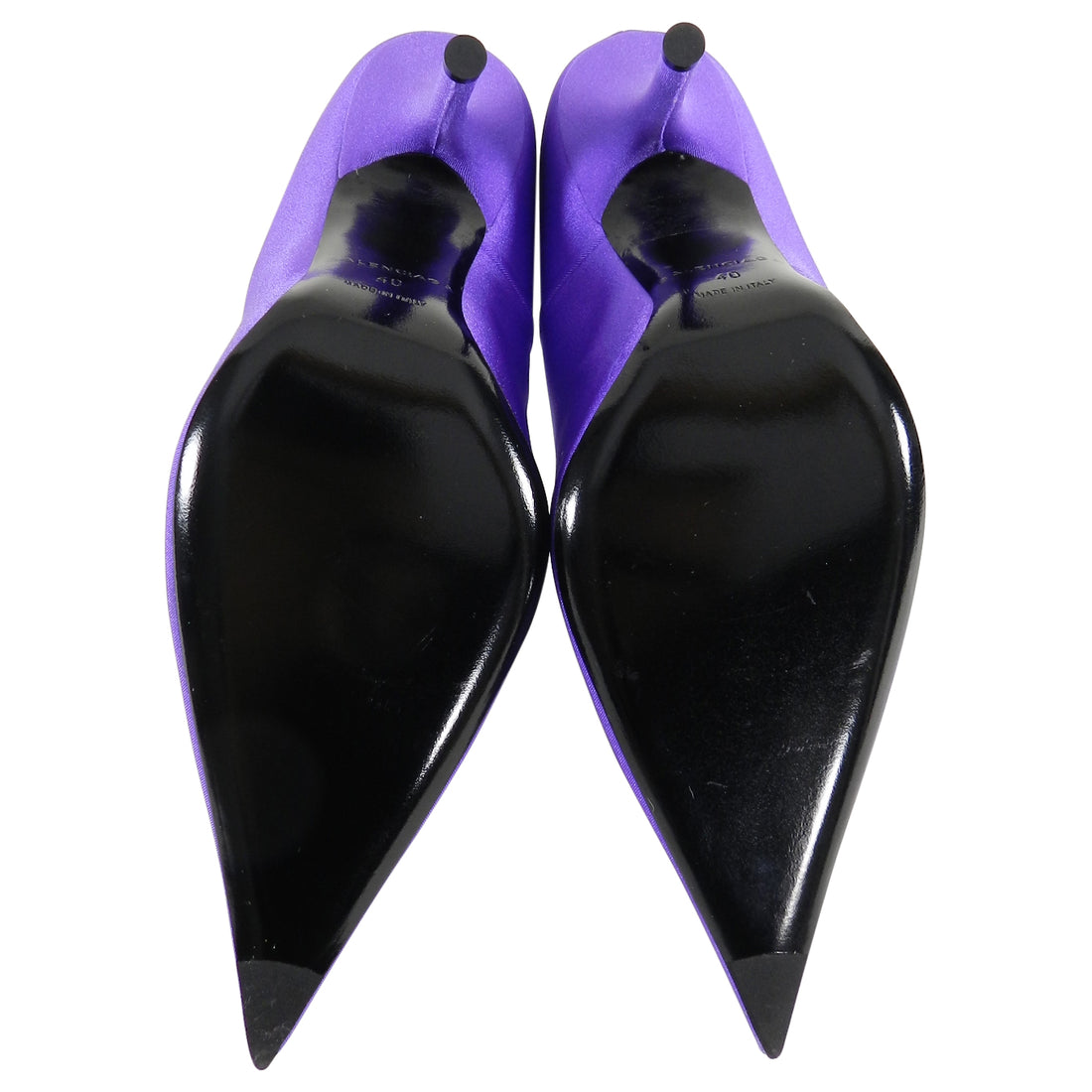 Balenciaga Purple Satin Spandex Knife Pumps - 40