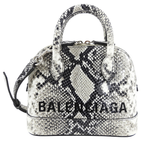 Balenciaga XXS Ville Python Printed Calfskin Mini Crossbody Bag