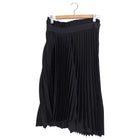 Balenciaga 2018 Black Flat Pleated midi Skirt with Logo Waistband - FR38 / S