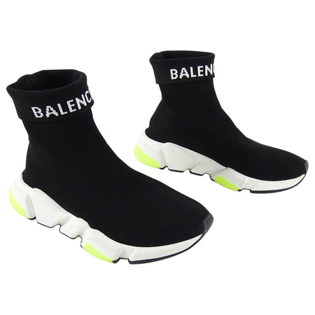 Balenciaga Black and Yellow Knit Speed Racer Sneaker - 37