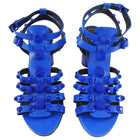 Balenciaga Blue Arena Stud Cylinder Heel Sandals - 40