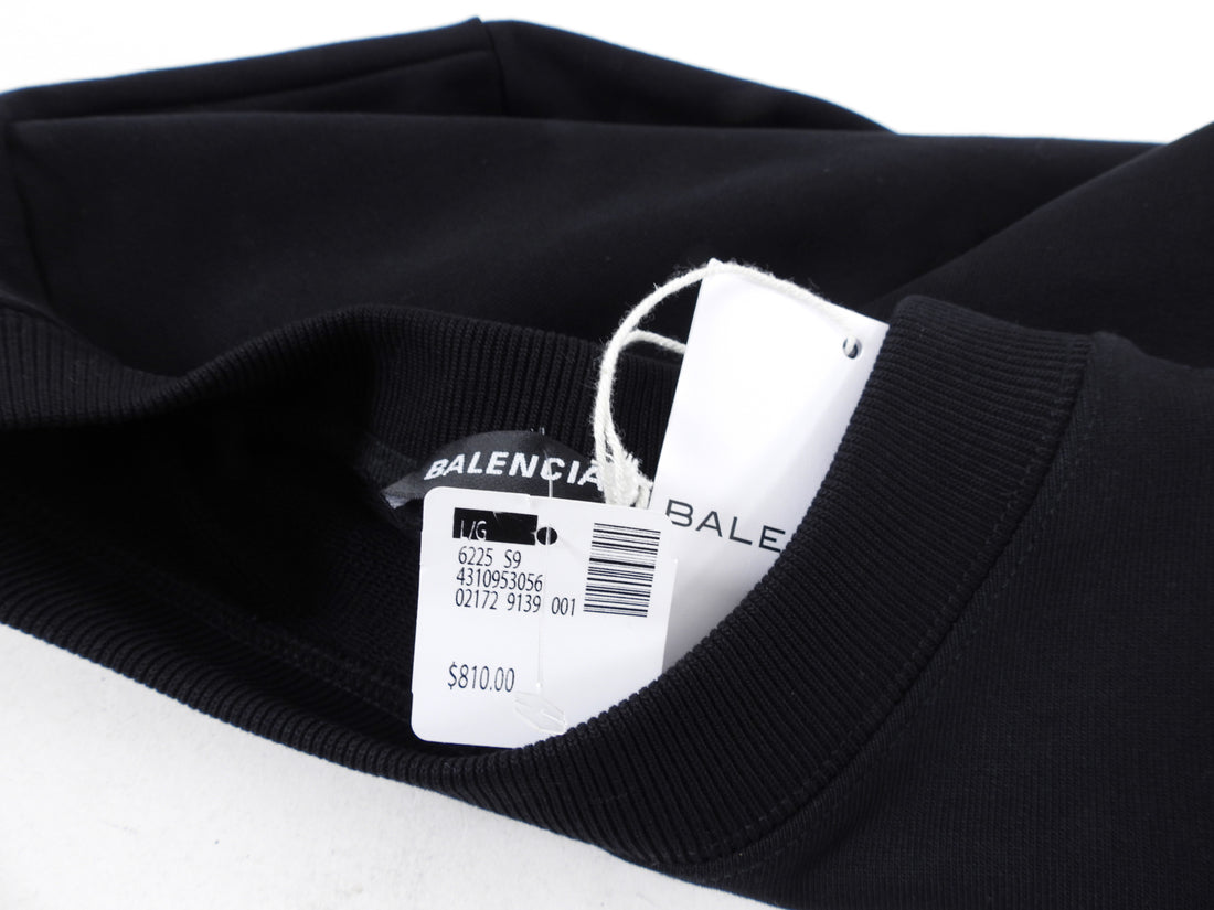 Balenciaga Black Logo Detail Sweatshirt - L