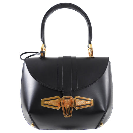 Balenciaga 2007 Black Tron Handbag with Gold Clasp