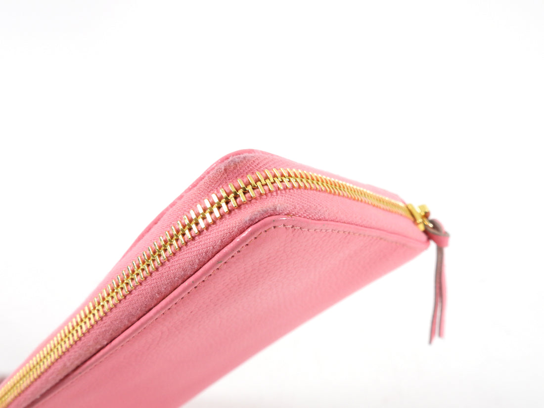 Balenciaga Pink Leather Classic City Zip Wallet – I MISS YOU VINTAGE