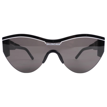 Balenciaga Round Logo Ski Cat Black Sunglasses