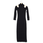 Balmain Black Wool Cold Shoulder Bodycon Dress – FR36 / USA 2