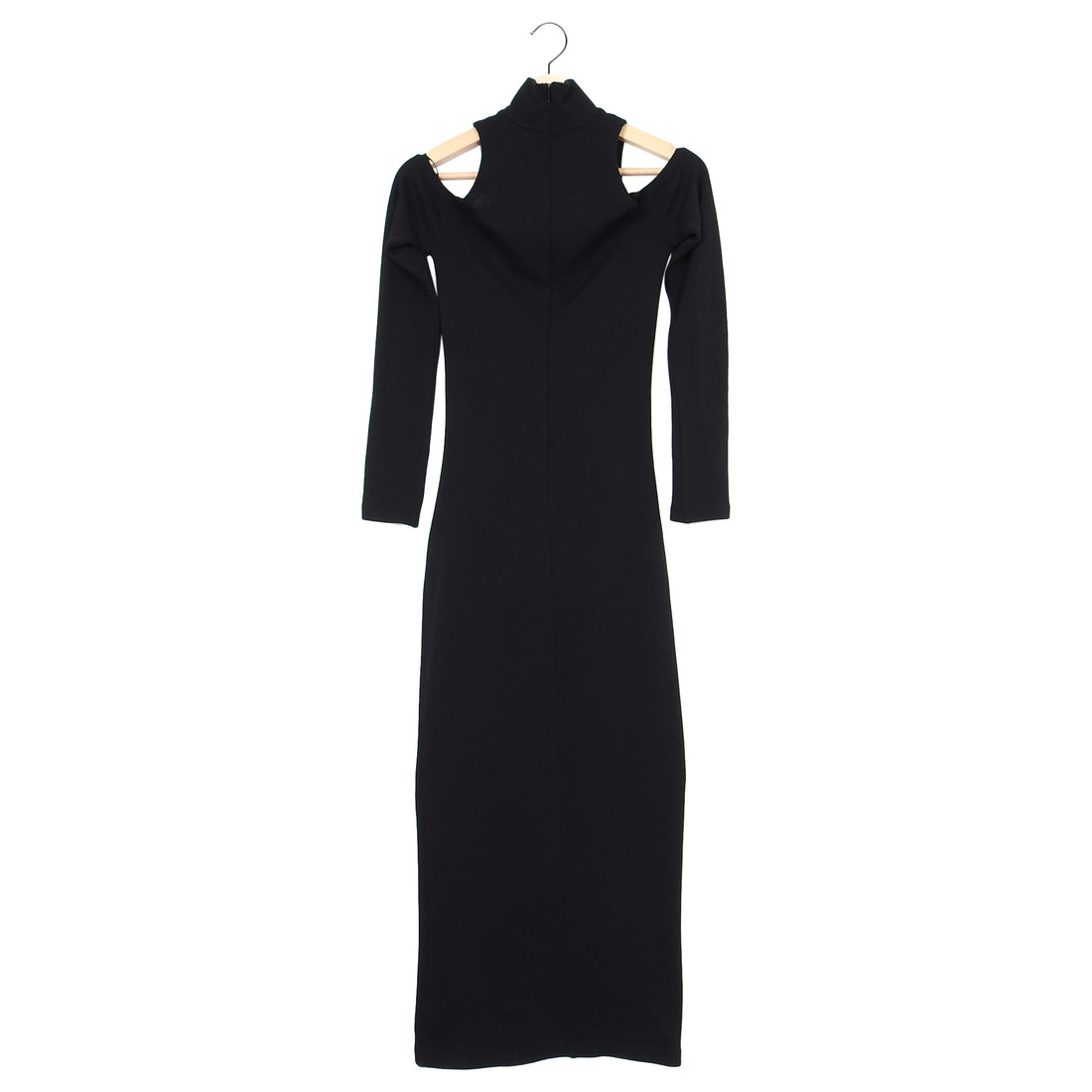 Balmain Black Wool Cold Shoulder Bodycon Dress – FR36 / USA 2