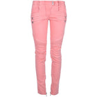Balmain Pink biker Denim Skinny Low Rise Jeans with Zippers - 38