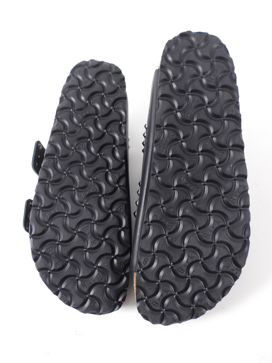 Birkinstock Black Leather and Silver Stud Sandals - 37
