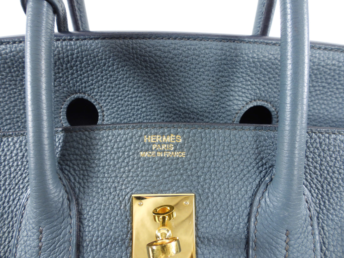 Hermes 35cm Bleu Nuit Togo Leather Gold Plated Hardware Birkin Bag -  Yoogi's Closet