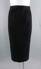 Pierre Balmain 1950's Black Silk Satin and Wool Skirt Suit