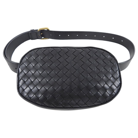 Bottega Veneta Intrecciato Leather Black Belt Bag