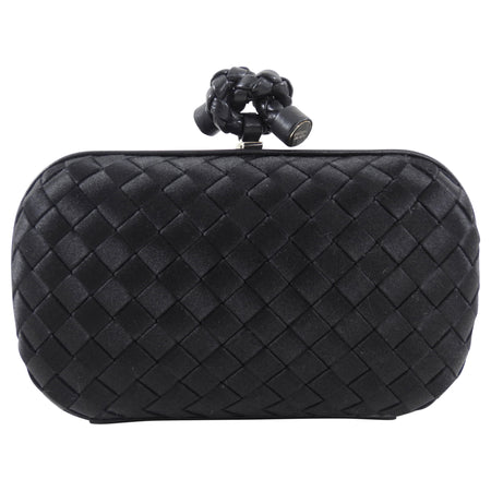 Bottega Veneta Small Black Knot Evening Clutch