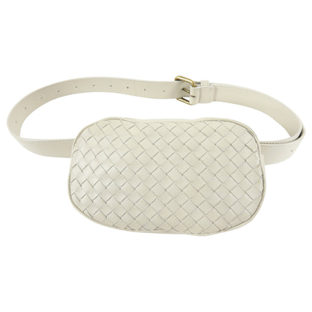 Bottega Veneta Intrecciato Leather Ivory Belt Bag