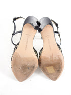 Bottega Veneta Beige and Black Patent Lace High Heels - 38 / 7.5