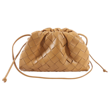 Bottega Veneta Mini Pouch in Caramel Intrecciato Leather