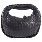 Bottega Veneta Vintage Black Intrecciato Leather Mini Hobo Bag