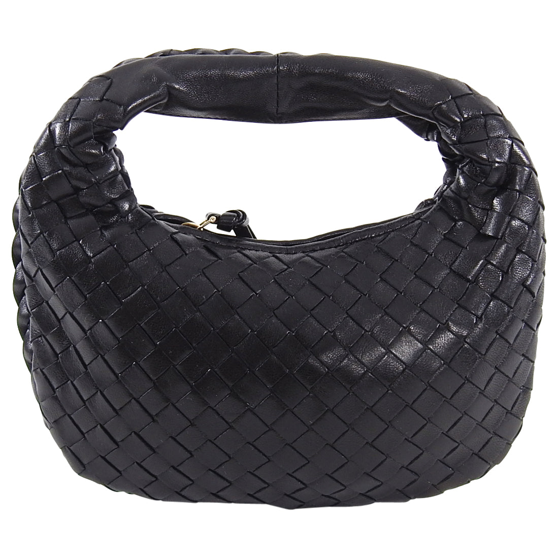 Bottega Veneta Vintage Black Intrecciato Leather Hobo Bag
