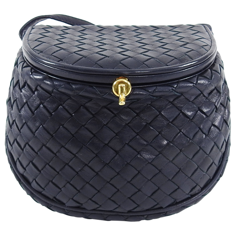 Bottega Veneta Vintage Black Blue Satin Woven Intrecciato Crossbody Mi –  Amarcord Vintage Fashion