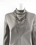 Bottega Veneta Sterling Silver Chain Necklace on Cord