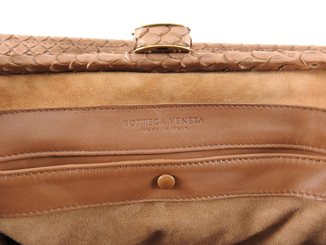 gray python pattern handbag | nkd naked italian bags... Bottega Veneta Dark Nude Python Double Handle Bag – I MISS YOU VINTAGE
