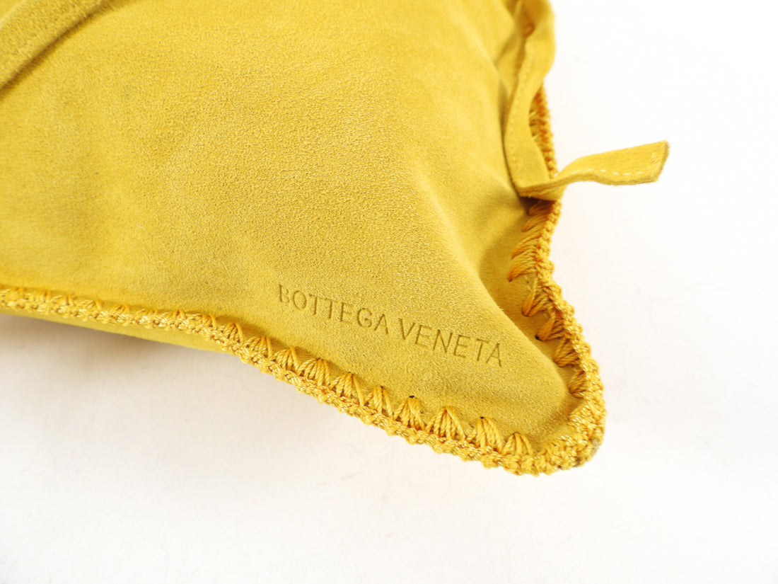 Bottega Veneta Vintage 1980's Yellow Suede Drawstring Bag