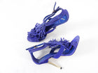 Brian Atwood Purple Blue Suede Fringe Sandals - USA 9.5