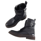 Brunello Cucinelli Black Lace Up Combat Ankle Boots - 6