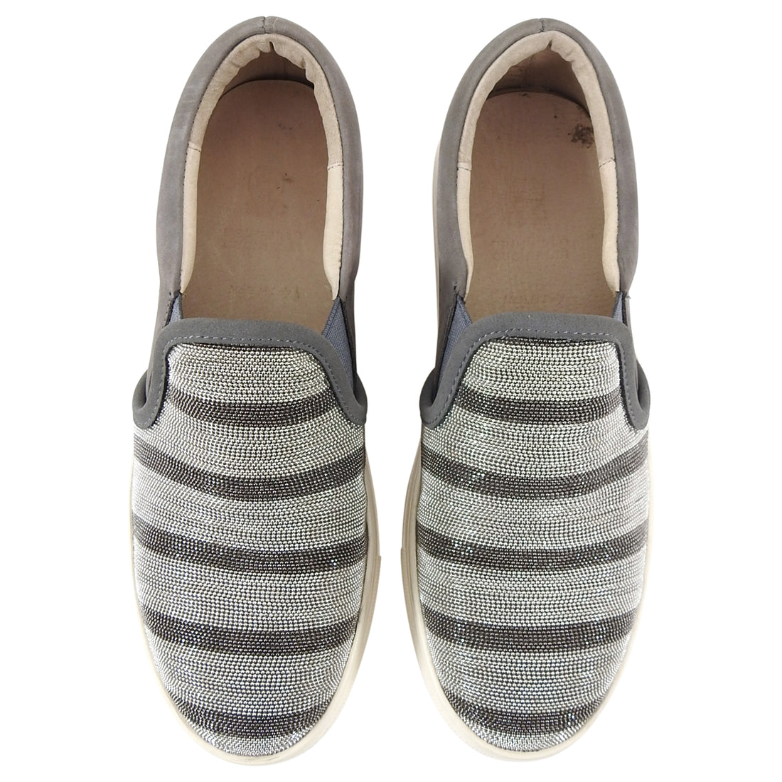 Brunello Cucinelli Bead Stripe Flat Slip on Sneakers - 37 / 6.5