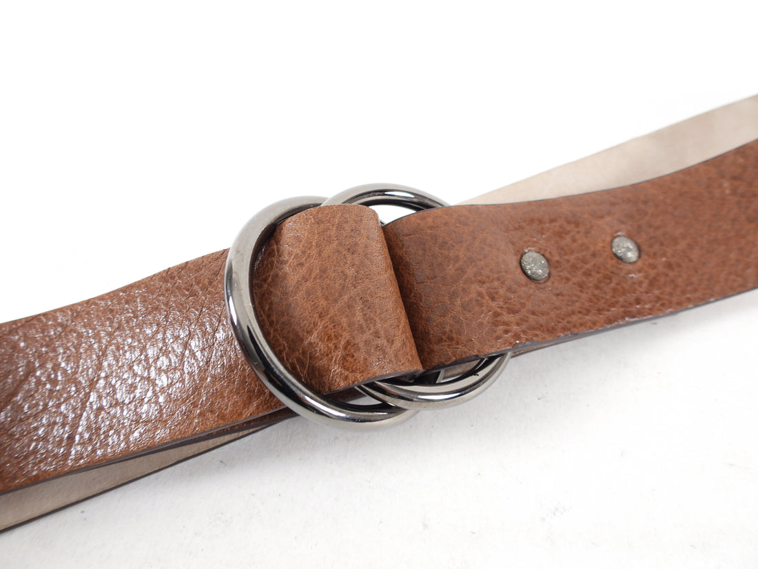 Brunello Cucinelli Brown Leather Belt - M / 34-39”
