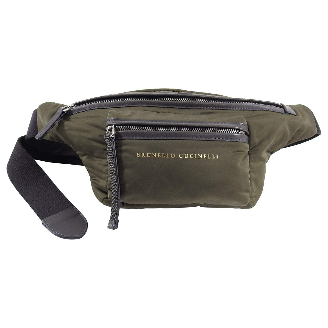Brunello Cucinelli Olive Green Nylon Belt Bag