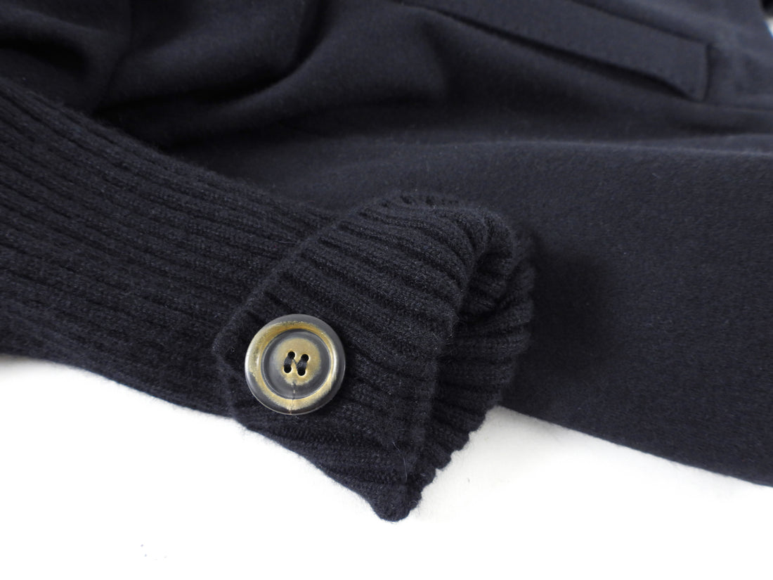 Brunello Cucinelli Black Wool Jacket with Knit Trim - IT44 / USA M